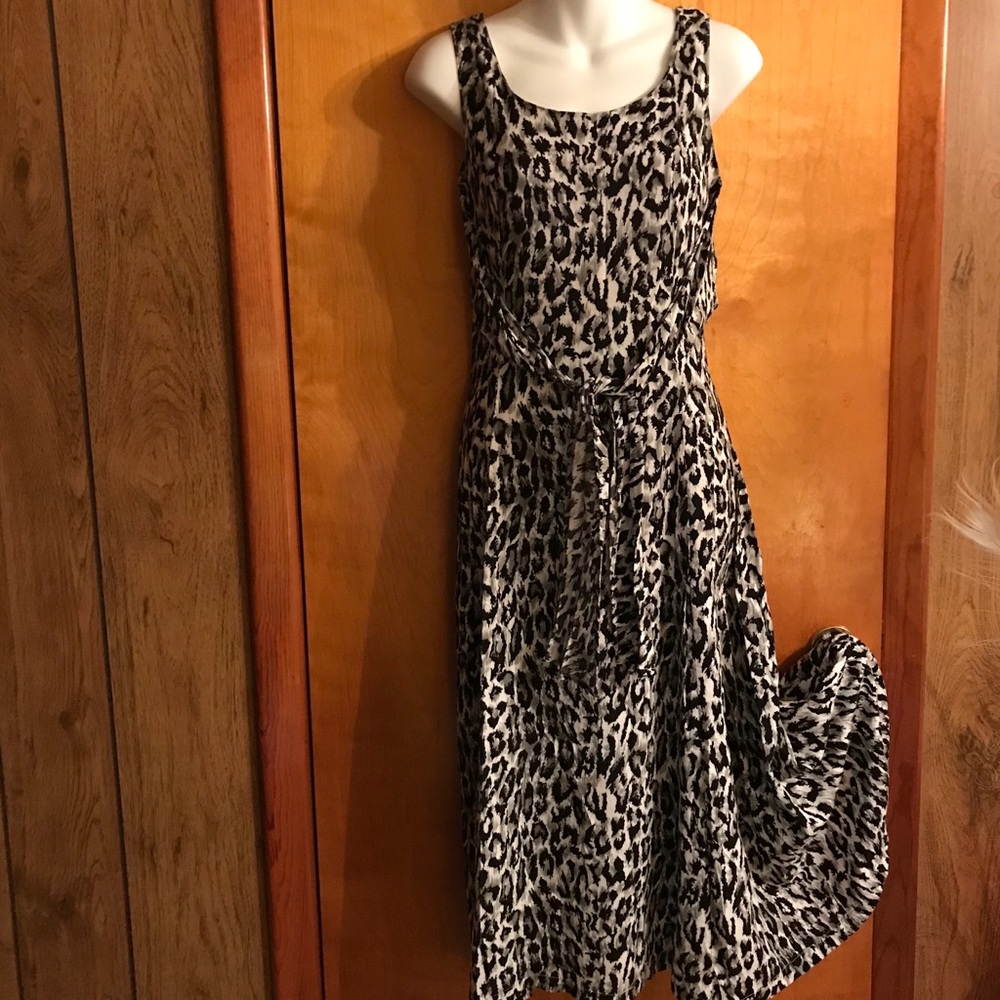 Styleworks Leopard Print Tank Maxi Dress Size 6